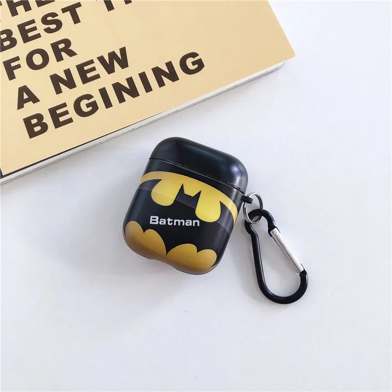 batman Мягкий силиконовый чехол Marvel, Мстители, Человек-паук, яд, для AirPods 1, 2, чехол, персональная bluetooth-гарнитура, коробка, беспроводной чехол для наушников - Цвет: batman