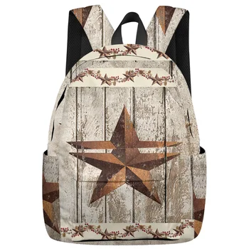 

Farm Vintage Pentagram Wood Rustic New Fashion Backpack Casual Travel Simple Backpack Men and Women Backpack