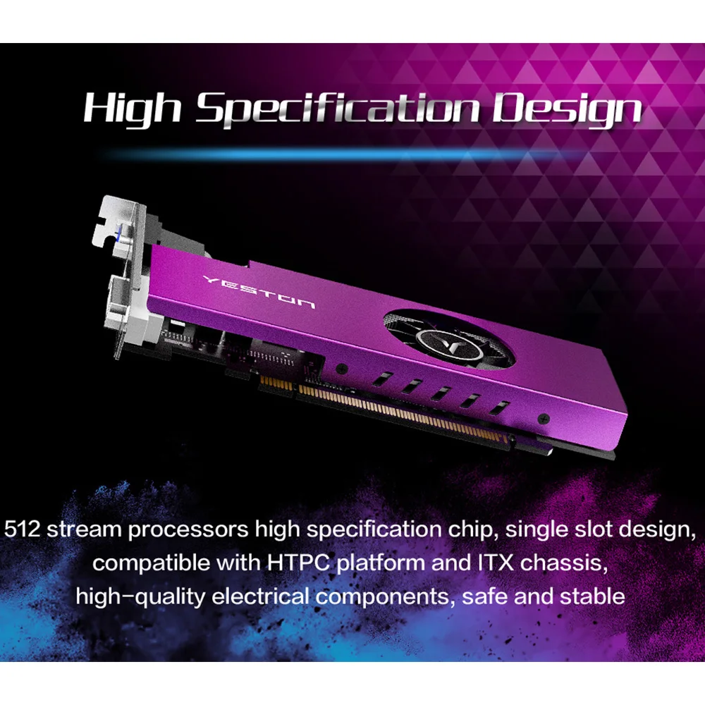 Видеокарта Yeston Radeon mini RX 550 GPU 4 ГБ GDDR5 3 0 бит для игрового настольного ПК видеокарты