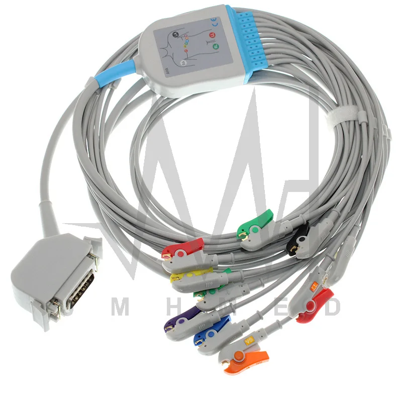Совместим с монитором Hellige/Siemens EKG Hellige EK36 Siemens Cardiostar1/3T/703 10 свинцовый кабель ЭКГ без