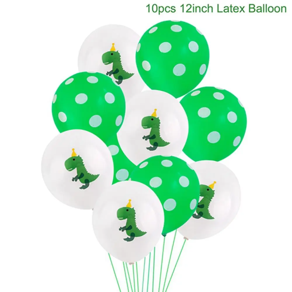 Зеленые шары пальмовый лист фольгированный шар с днем рождения шары Детские шары из латекса джунгли воздушные шарики в виде животных Динозавр балон - Цвет: Dinosaurs Set