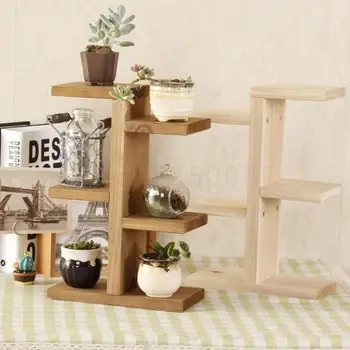 

Modern Solid Wood Fleshy Flower Shelf Mini Desktop Shelf Wooden Desk Office Desk