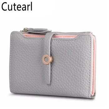

Top Quality Latest Lovely Leather Short Women Wallet Fashion Girls Change Clasp Purse Money Coin Card Holders wallets Carteras