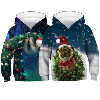 

Christmas Koala 3D Print Children Hoodies Boys Girls Cartoon spiderman Hooded Coats Girls Boys Sweatshirts Jackets Teen Blouse