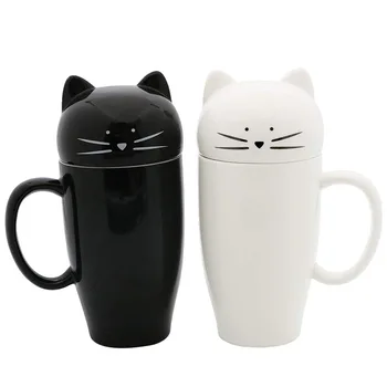 

Black and White Big Head Cat Cup Creative Cute Ceramic Cup Cat Cup