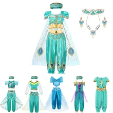 MUABABY платье принцессы в арабском стиле; маскарадный костюм Аладдина жасмин для девочек; детская одежда для костюмированной вечеринки на Хэллоуин