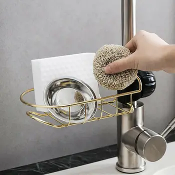 

Kitchen Sink Faucet Sponge Soap Cloth Drain Rack Storage Organizer Holder-Shelf