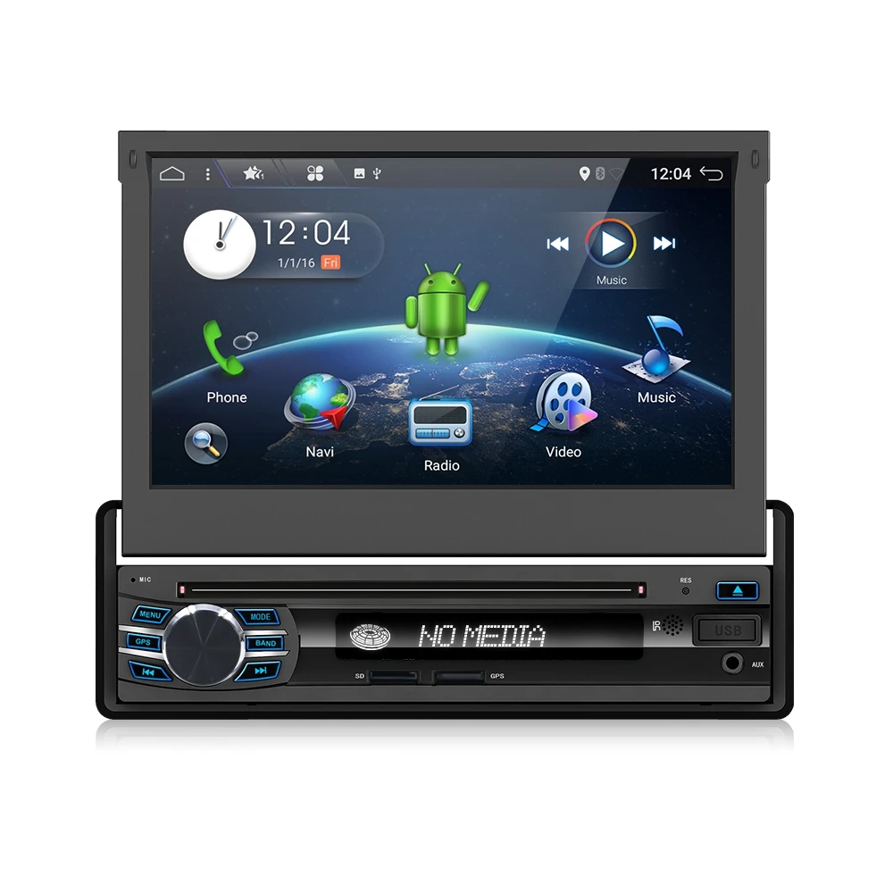 1 din автомобильный Радио dvd-плеер для универсального откидного экрана gps навигация Android 9,0 ram 2G карта камеры