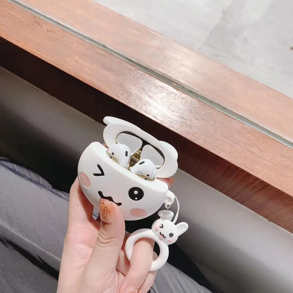 3D Забавный отскок BT21 Кролик Пластиковые корпусы гарнитурные для Apple Airpods 1/2 прекрасный силиконовый защитный чехол для наушников Аксессуары