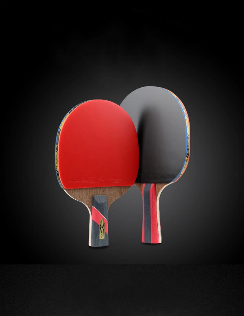 Huieson Wenge Wood & Carbon Fiber Blade 6 Star Table Tennis Racket Sticky Pimples-in Rubber Super Powerful Ping Pong Racket Bat (6)