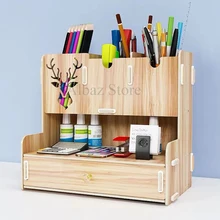Organizer For Cosmetics Pen Holder Girl ins Creative Fashion Fresh and Simple Desktop Stationery Pen Holder Office Storage Box