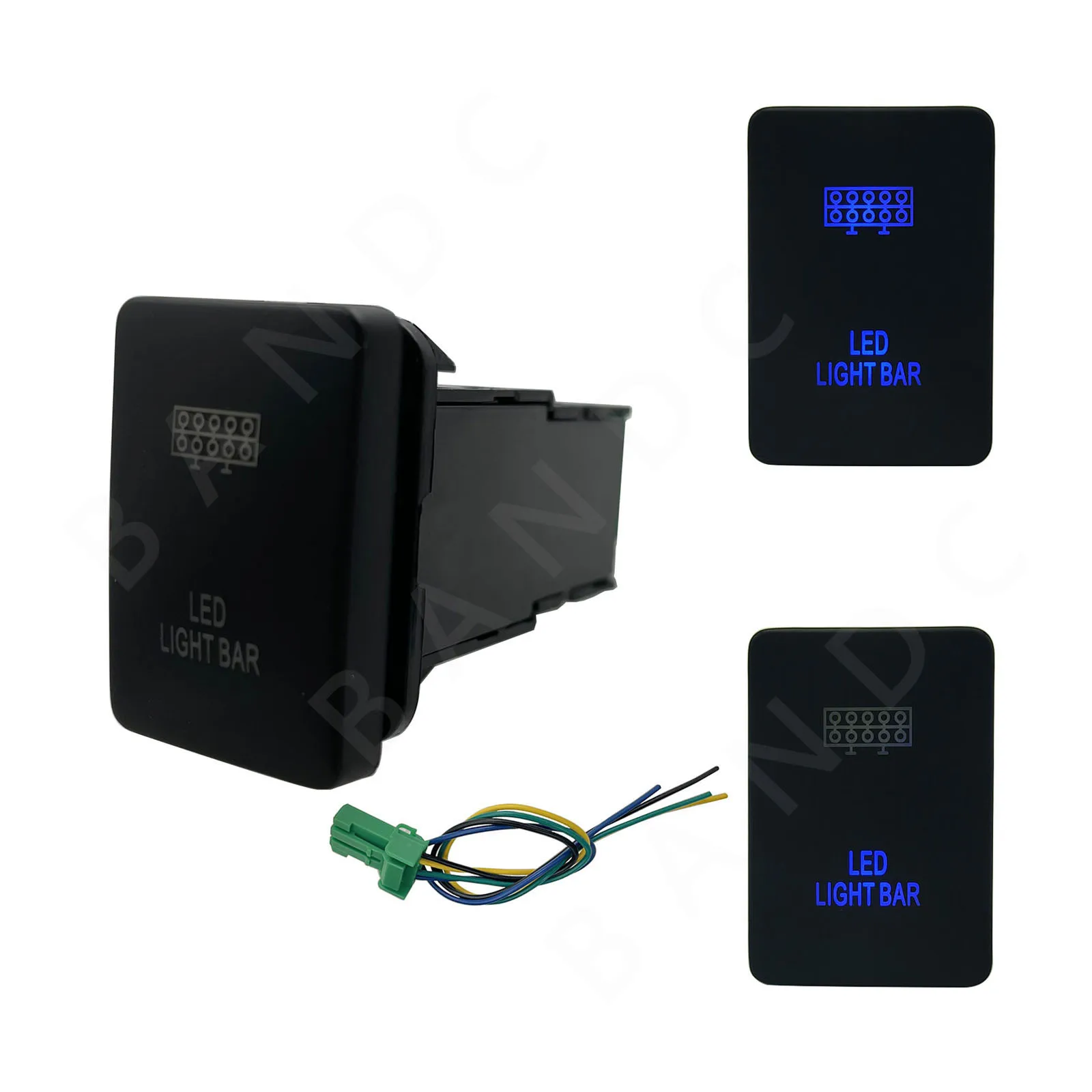 Interruttore A Pulsante A Barra Luminosa A Led Blu Con Connettore Di Cablaggio Per Veicolo Toyota Toyota Highlander Sienna Prius V Tacoma 3Amp 12V