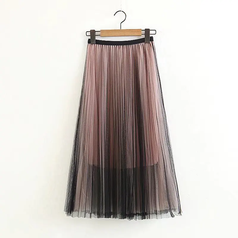 

2018 Western Style Early Spring Women's Dress New Style Gauze Mid-length Skirt