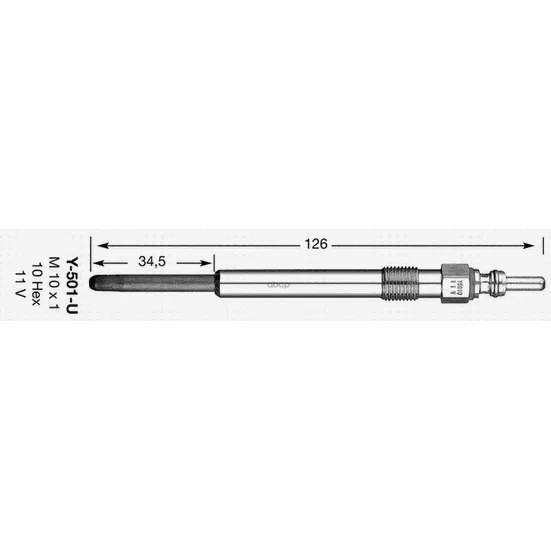 4187 / Y-501u Свеча Накаливания Audi: A4,A6, A8, Vw: Skoda: Superb, Vw: Passat NGK арт. 4187