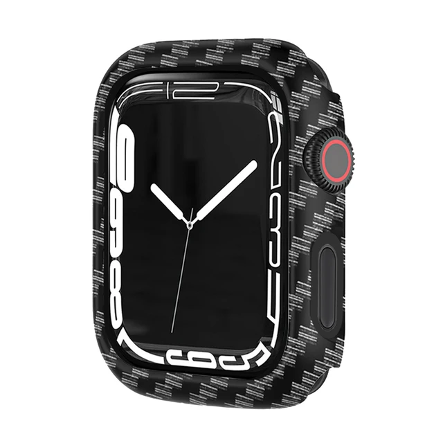 Protective Cover for Apple Watch 7 321 41mm 45mm 42mm 38mm Hard PC Bumper Matte Case Frame Compatible iWatch Se 654 44mm 40mm Carbon Black