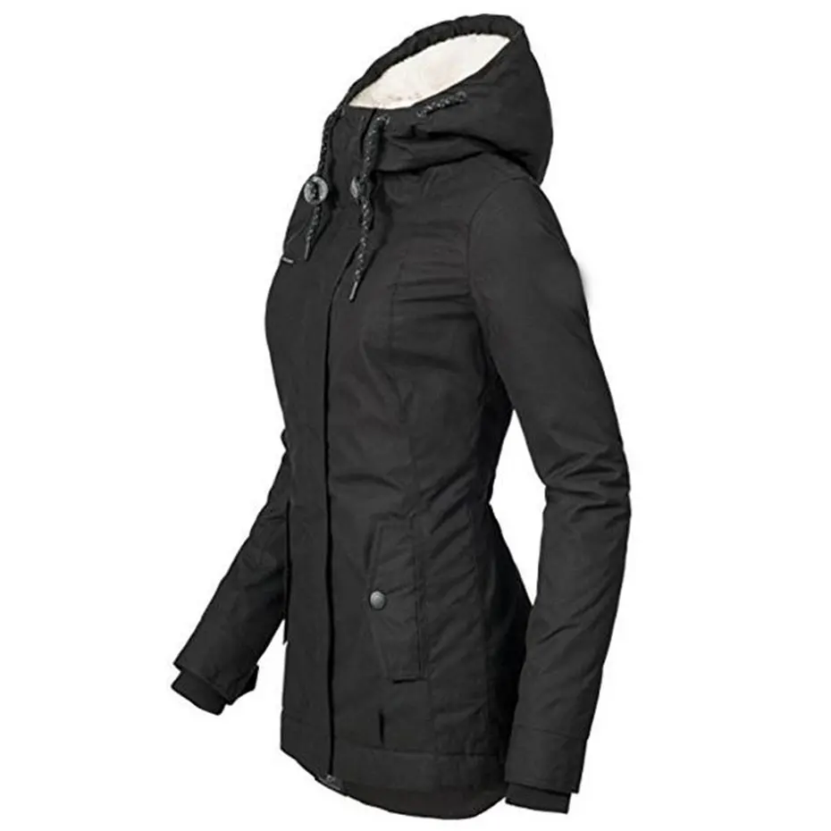 Женское зимнее пальто, теплое, ветронепроницаемое, тонкая верхняя одежда, модная, эластичная талия, на молнии, с карманами, пальто, осенняя одежда