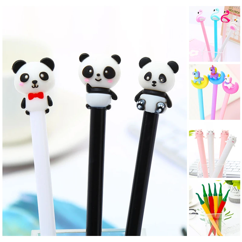 Creative Cool Funny Unicorn Panda Gel Pens Flute Function School Black Kids Pen School Office Supply Kawaii Stationary Thing Kit Gel Pens Aliexpress