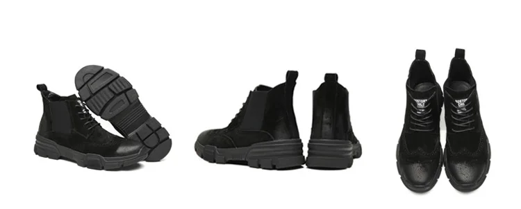 Ботинки martin; мужские теплые зимние ботинки с перфорацией типа «броги» высокого качества; мужские дезерты на шнуровке; обувь с высоким берцем; большие размеры; рабочие ботинки на меху