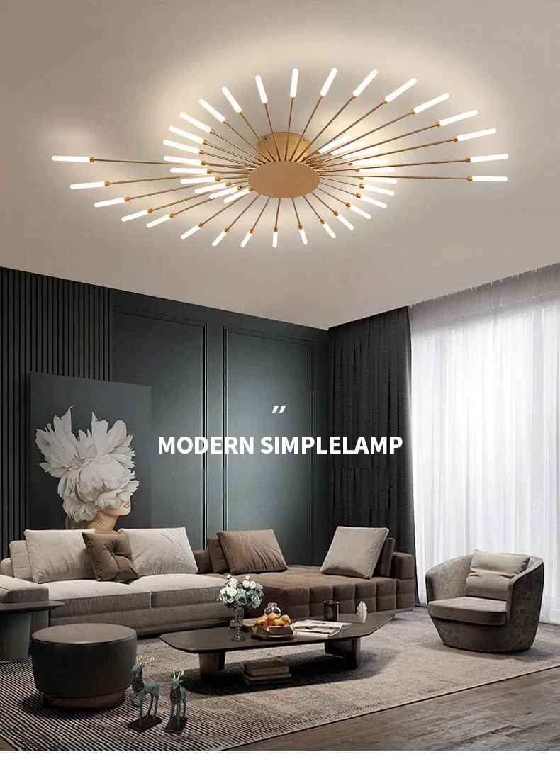 led behind tv Nordic Ceiling Lamp Modern Minimalist Creative LED Lighting Living Room Bedroom Dining Study Home Decor Starry Art Chandelier led lights behind tv