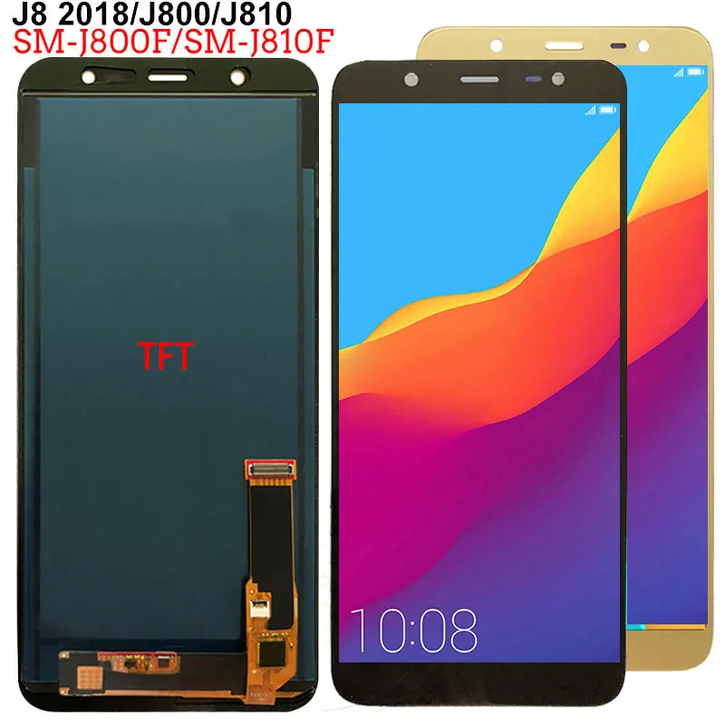 ЖК-дисплей с дигитайзером сенсорного экрана в сборе для samsung Galaxy J8 2018 J800 J800F J810 J810F
