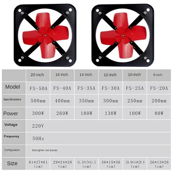 

8/10/12 inch Powerful Industrial Ventilation Extractor Metal Axial Exhaust Commercial Air Blower Fan for Kitchen Bedroom