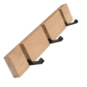 

Newest Foldable Bamboo Wall Mounted Rack Towel Hanger Holder Coat Hook Rack