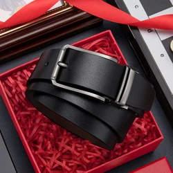 Business Genuine Leather Men Belt Luxury Designer Brand Cowskin Adjustable Belts For Men Pin Buckle Fashion Male Belt