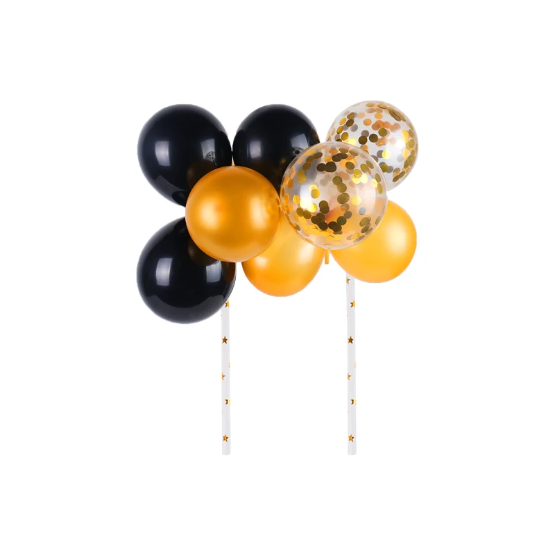 10pcs 5inch balloon topper birthday party decorations kids cake toppers baby shower DIY rose gold balloons topper wedding decor - Цвет: 1set cake topper