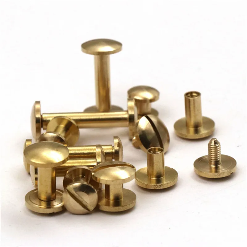 AIJJU 20 Pcs 4 20MM Curved surface brass Screw Bag rivets DIY double