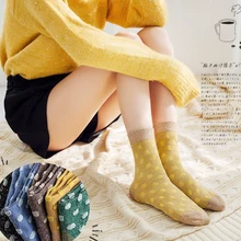 Женские носки средней длины с серебряным луком в духе колледжа, женские носки в Корейском стиле, женские носки, все виды милых женских носков