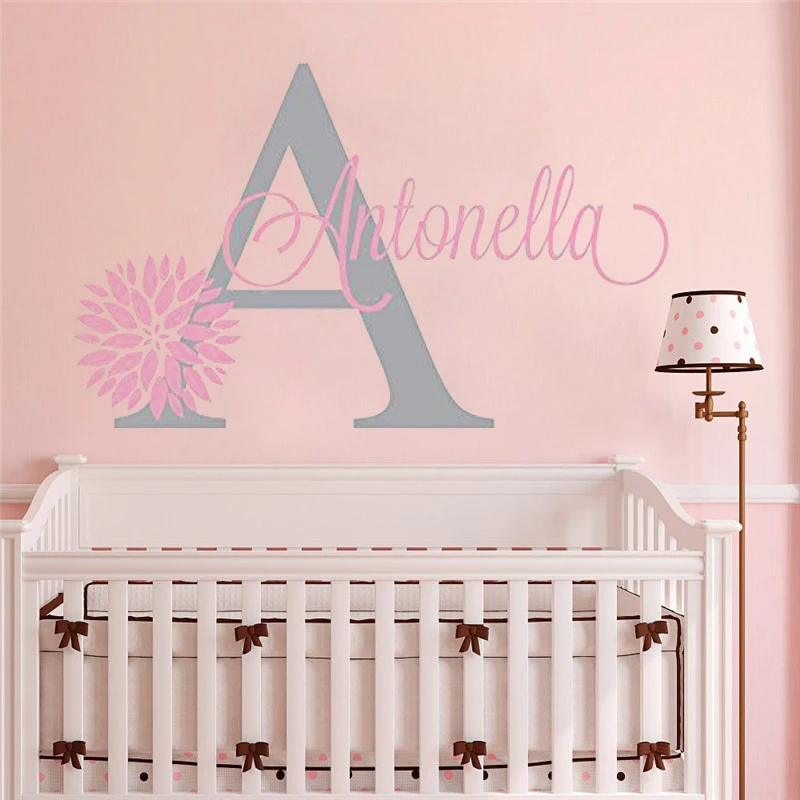 Children's room decoration Wall Stickers Custom Name girl Decals Nursery decoracion hogar moderno Vinyl decor HY324 | Дом и сад