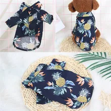 1 шт. летняя Гавайская пляжная Рубашка с рисунком «Собаки» с милым принтом Повседневное кошка рубашка туристическая ананас короткий рукав маленькая собака блуза с принтом кошки