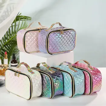 

Multifunctional Cosmetic Bag Women Leather Travel Make Up Necessaries Organizer Zipper Makeup Case Pouch Toiletry Kit Bags