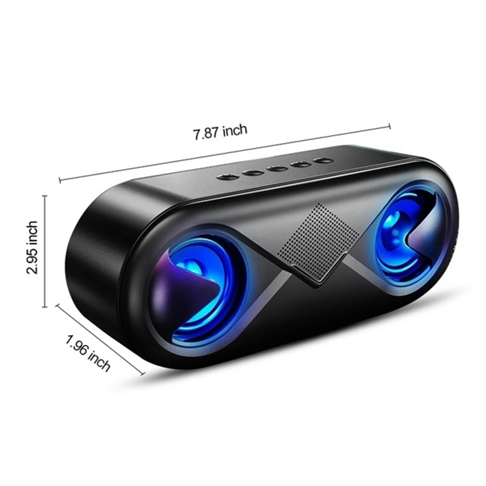 Портативный Bluetooth динамик V5.0 беспроводной супер бас домашний открытый динамик s с хорошим звуковым эффектом и богатым светодиодный мигающий свет