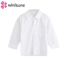 Новые осенние рубашки для мальчиков, однотонная хлопковая рубашка с длинными рукавами для мальчиков-подростков, красивый белый топ для мальчиков, детская одежда От 4 до 13 лет
