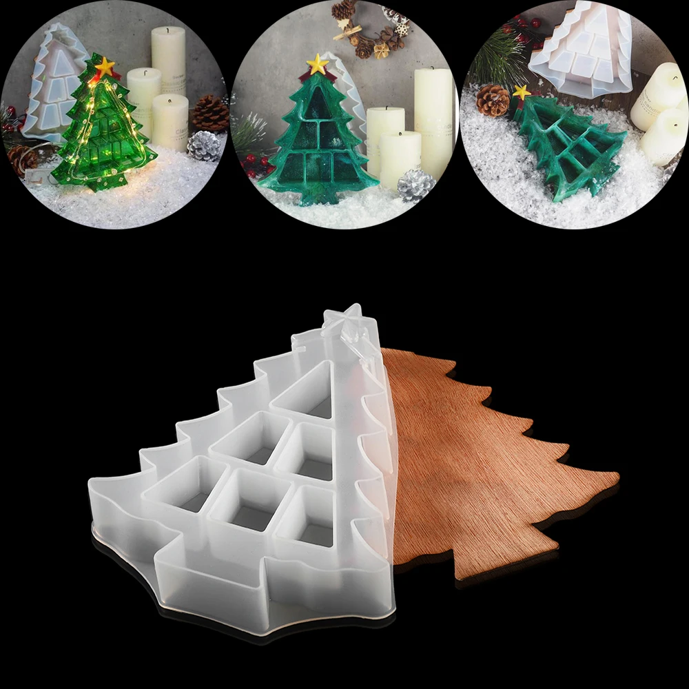 

Christmas Tree Boxes Silicone Molds Storage Box Crystal Epoxy Resin Mold Trinkets For DIY UV Silicone Epoxy Resin Molds Crafts