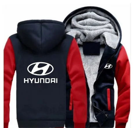 Зимняя мода hoodeis молния для hyundai толстовка мужские толстовки утолщение плюс бархат пальто для мужской одежды f