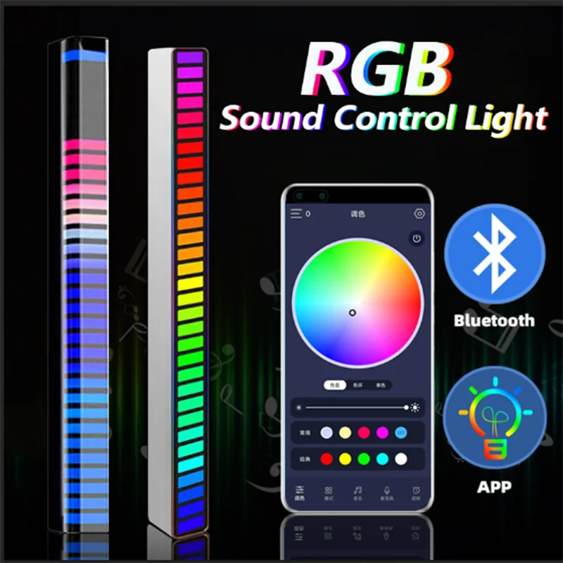 Tanie Sterowanie głosem RGB sterowanie głosem muzyka lampa rytmiczna nastrojowa lampa