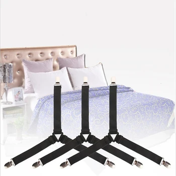 

4Pcs/set Elastic Bed Sheet Grippers Belt Fastener Bed Sheet Clips Mattress Cover Blankets Holder Home Textiles Organize Gadgets