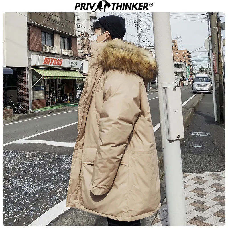 Privathinker 2019 длинные Утепленные зимние куртки для мужчин теплая уличная одежда