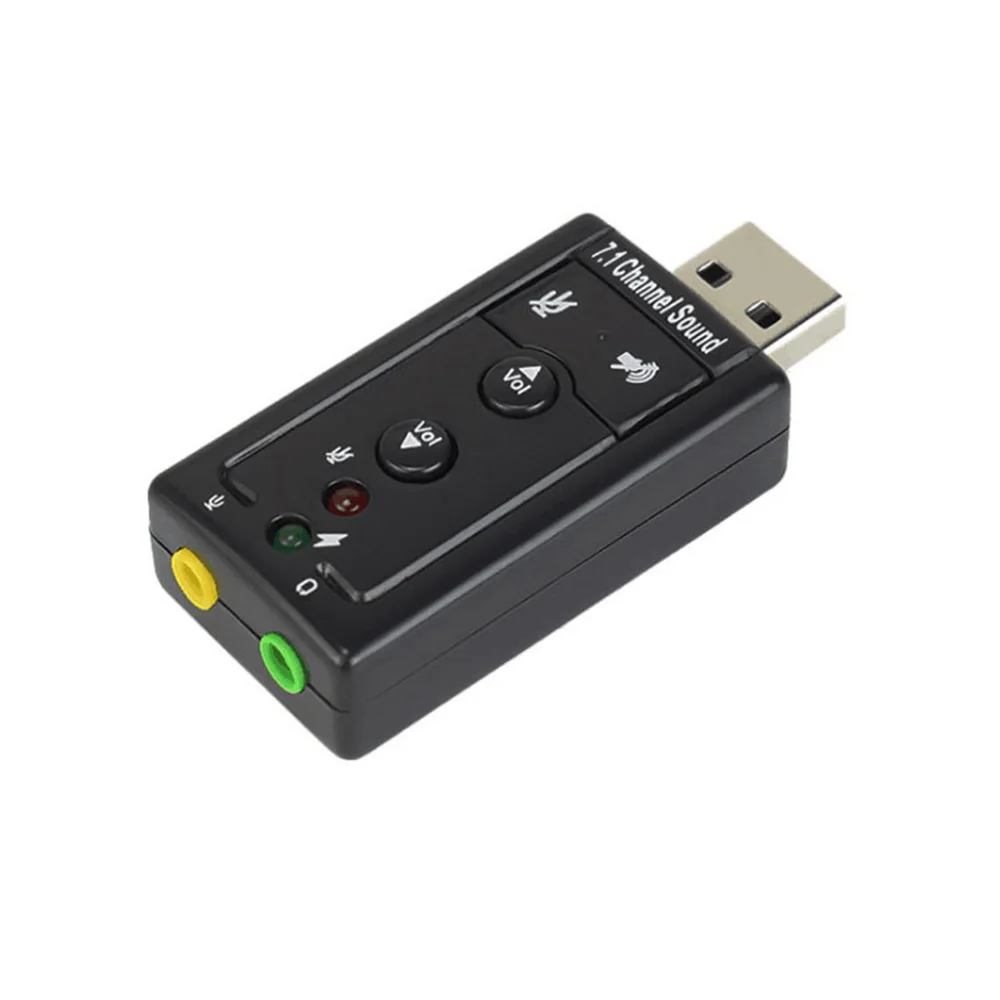 USB звуковая карта 7 1 внешних каналов 3D звуковой ПК адаптер для ноутбука|Адаптеры