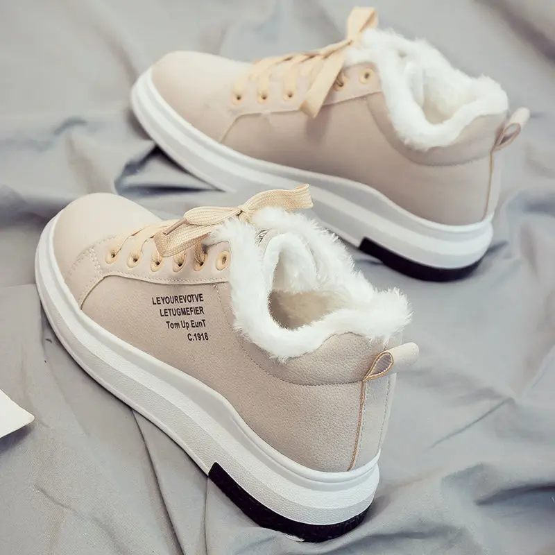 

Autumn & Winter New Style Cotton-padded Shoes Student Korean-style plus Velvet Versatile Athletic Shoes Casual Thick Flat Warm B
