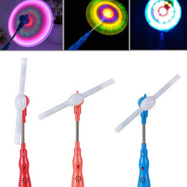 Led Glowing Windmill Toy Flashing Light Up LED Spinning Music Windmill Strip Shape Child Toy Gift 3