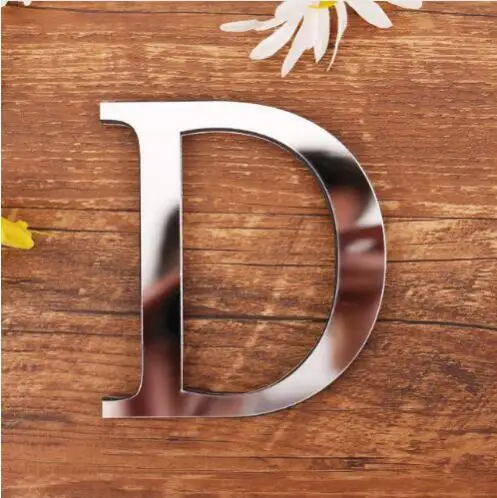 Ins новые акриловые зеркальные 3D DIY настенные наклейки английские буквы Современное украшение для дома креативные вечерние праздничные украшения - Цвет: D