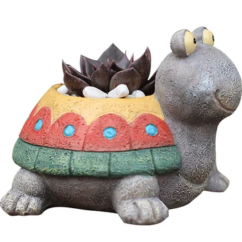

Cute Tortoise Design Flower pot Animal Resin Succulent Plant Vase Desktop Ornaments Creative Flower pot Home Decoration Gift