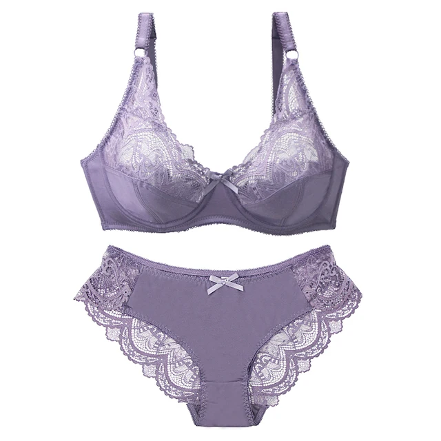 Thin Lace Lingerie Set with Unlined Bra
