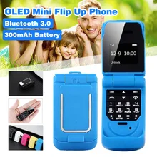 0,66 дюймов OLED экран bluetooth 3,0 мини флип-телефон мини-телефон SIM карта маленький сотовый телефон для детей игрушка рация