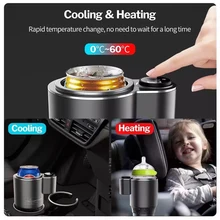 2 in 1 Smart Cooling Heating Car Cup Electric Coffee Milk Warmer Cooler Beverage Mug with Temperature Display for Cars