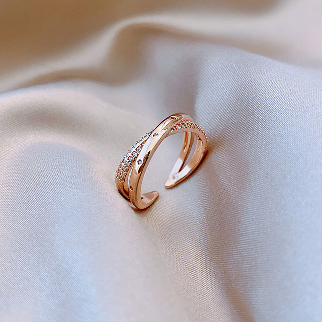Sexy Zircon Open Rings For Women Trend Heart Pearl Wedding Party Adjustable Ring Girls Elegant Jewelry Gifts