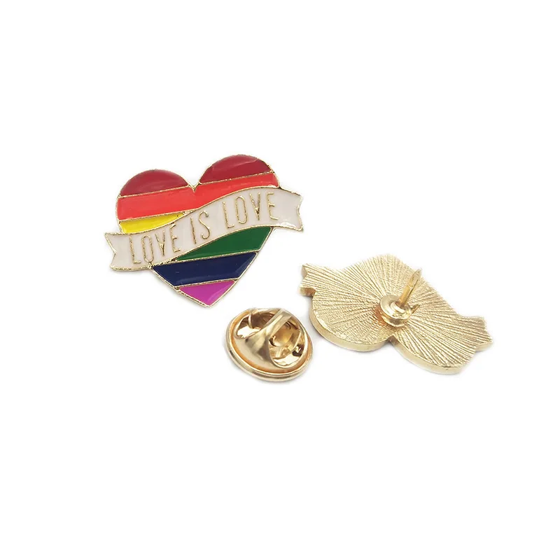 1 шт. LGBT Pride Rainbow Heart Pinback Button значок для геев, символом лесбиянок, булавка Love Is Equal, сделай сам, одежда, альпака, Швейные аксессуары